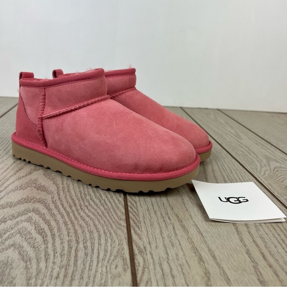 UGG Shoes Ugg Classic Ultra Mini Ankle Boots Us6 Pink Blossom Suede